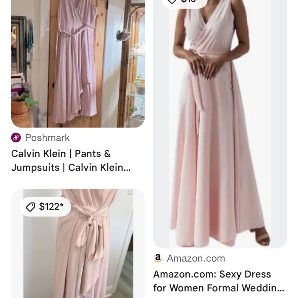 Calvin Klein Pink Wrap Dress